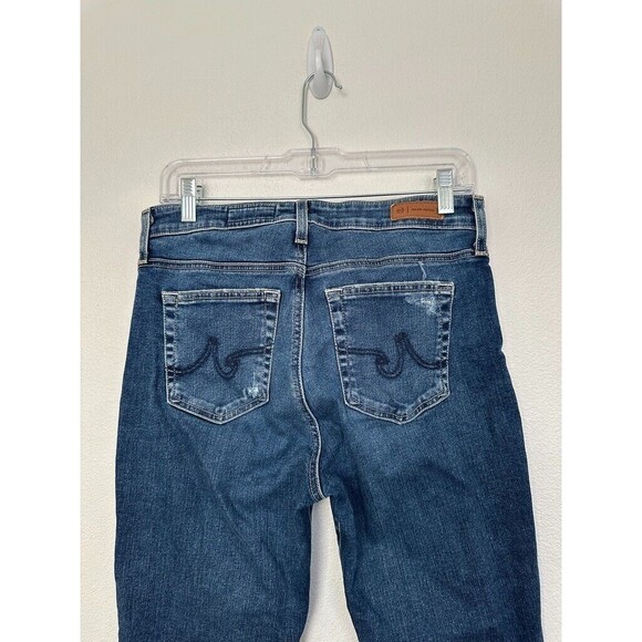 AG Adriano Goldschmied Mari Crop Slim Straight Jeans - Dark Blue / size 28 - Picture 9 of 10